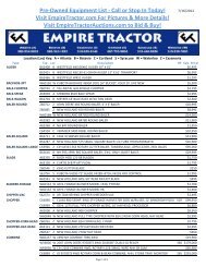 Pre-Owned Equipment List - Call or Stop In Today ... - Empire Tractor