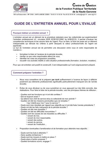 Le guide de l'entretien annuel pour l'Ã©valuÃ©