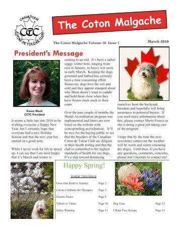 The Coton Malgache - Canadian Coton De Tulear Club