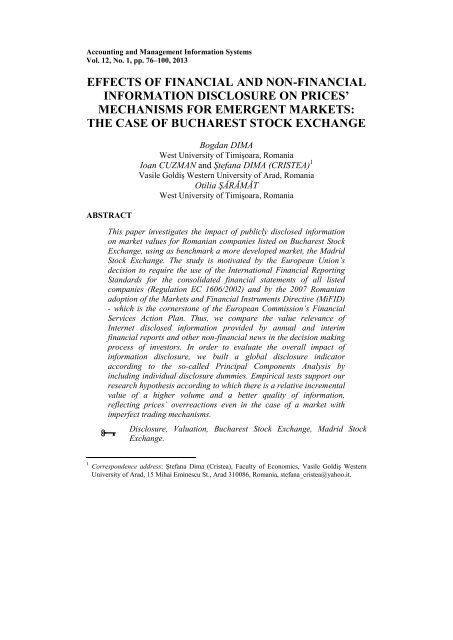 effects of financial and non-financial information disclosure on prices