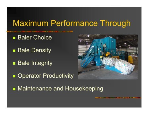 Baling Efficiency and Best Practices - Recycling Today