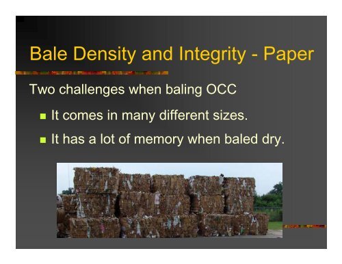 Baling Efficiency and Best Practices - Recycling Today