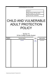 child and vulnerable adult protection policy - Stephenson College