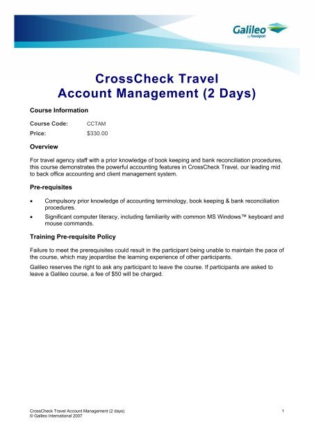 CrossCheck Travel Account Management (2 Days)