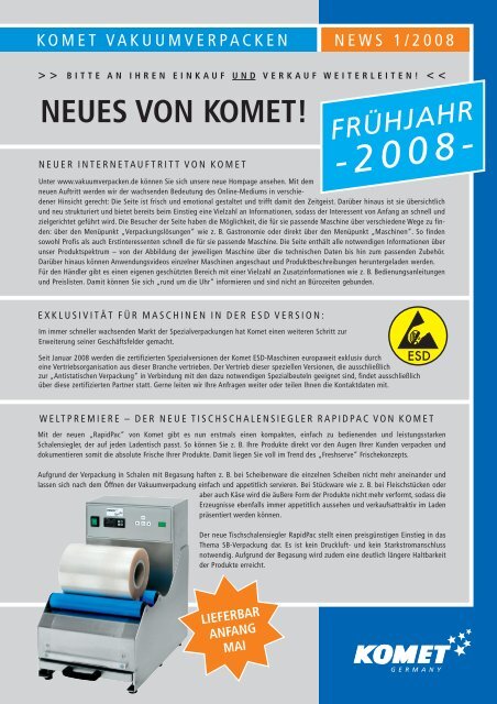 NEUES VON KOMET! - KOMET Maschinenfabrik GmbH