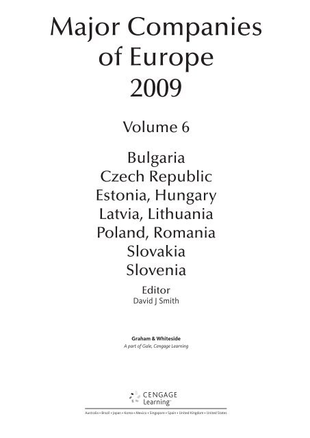 Major Companies of Europe 2009 - dataresources