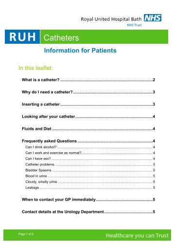 Catheters - Royal United Hospital Bath NHS Trust