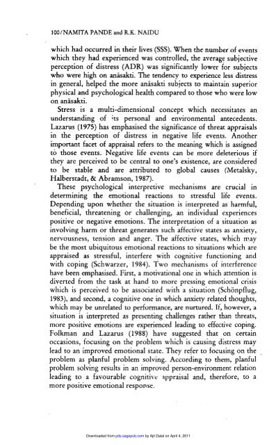 Anasakti and health: A study of non-attachment - Indian Psychology ...