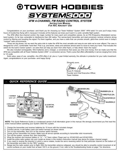 4fm 4-channel fm radio control system quick ... - Tower Hobbies