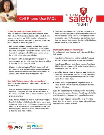 Cell Phone Use FAQs - Tough Elementary School