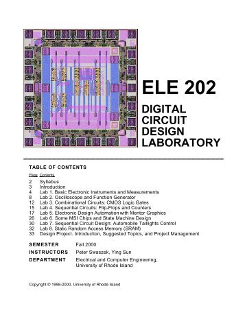 Digital Circuit Design Laboratory - Department of Electrical ...