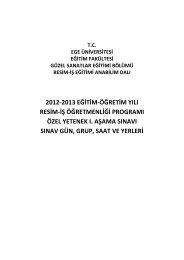 salon dağılım.pdf - Eğitim Fakültesi - Ege Üniversitesi