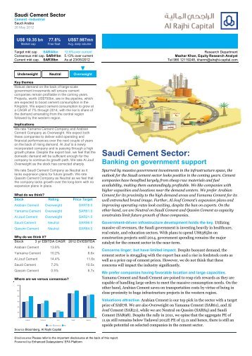 Saudi Cement Sector - Al Rajhi Capital