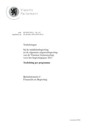 Toelichting per programma bij de middelenbegroting en de ... - FIN
