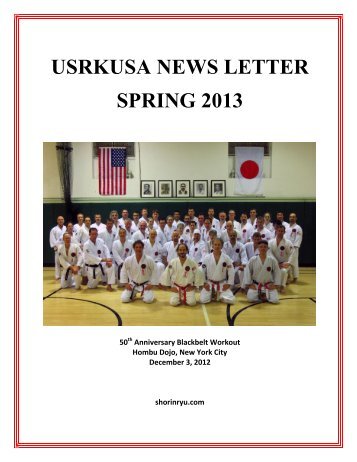Spring 2013 Newsletter - Shorin-Ryu Karate U.S.A.