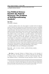 Can Political Science Emulate the Natural Sciences? The Problem ...