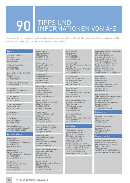 90 TIPPS UND INFORMATIONEN VON A-Z - Schweinfurt 360