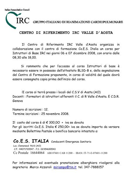 attestato corso irc scaricare
