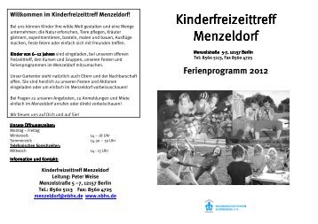 Herbstferien 2 (8. - 12.10 2012) - Kinderfreizeittreff Menzeldorf