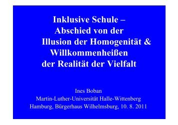 Inklusive Schule – Abschied von der Illusion der Homogenität ...