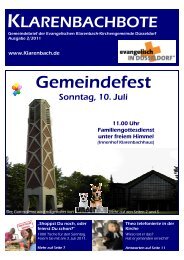 Gemeindefest - Evangelische Klarenbach-Kirchengemeinde