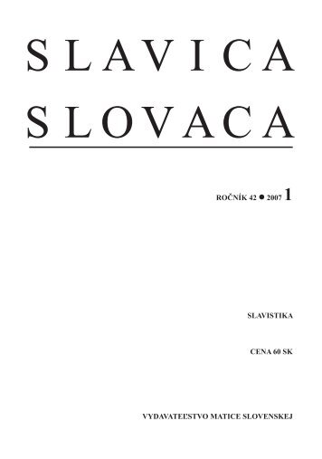 ÄÃ­slo 1 - SlavistickÃ½ Ãºstav JÃ¡na Stanislava SAV