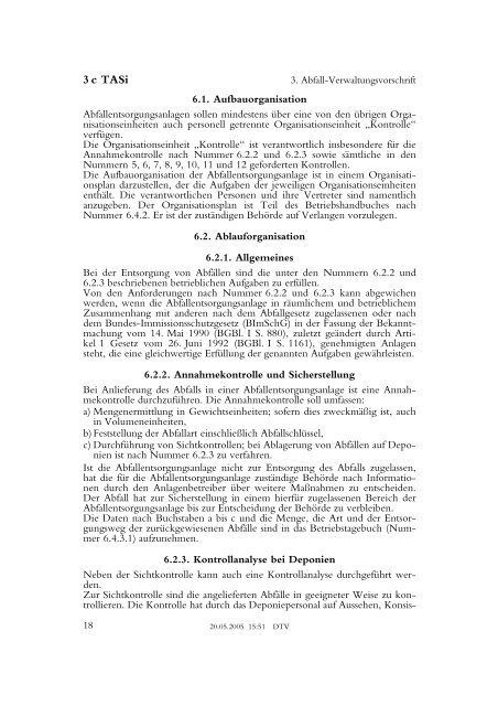 3 c. Dritte Allgemeine Verwaltungsvorschrift zum Abfallgesetz (TA ...