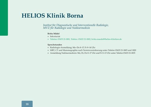 HELIOS Klinik Borna - HELIOS Kliniken GmbH