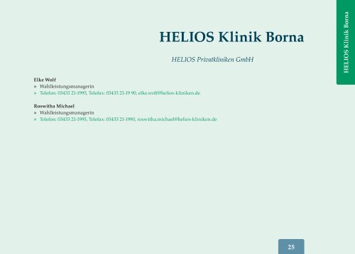 HELIOS Klinik Borna - HELIOS Kliniken GmbH