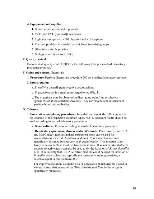 Burkholderia mallei and B. pseudomallei - Microbiology - American ...