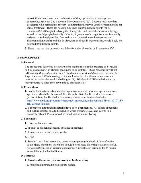 Burkholderia mallei and B. pseudomallei - Microbiology - American ...