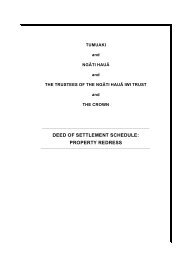 DEED OF SETTLEMENT SCHEDULE: PROPERTY REDRESS