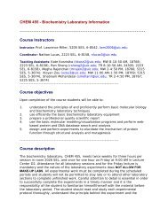 CHEM 455 - Biochemistry Laboratory Information ...