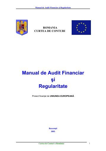 Manual de Audit Financiar şi Regularitate - Curtea de Conturi