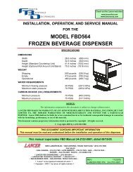 MODEL FBD564 FROZEN BEVERAGE DISPENSER