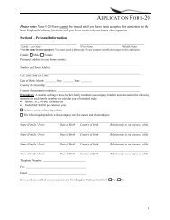 Application for I-20 - New England Culinary Institute