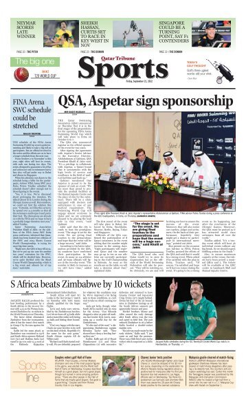 QSA, Aspetar sign sponsorship - Qatar Tribune