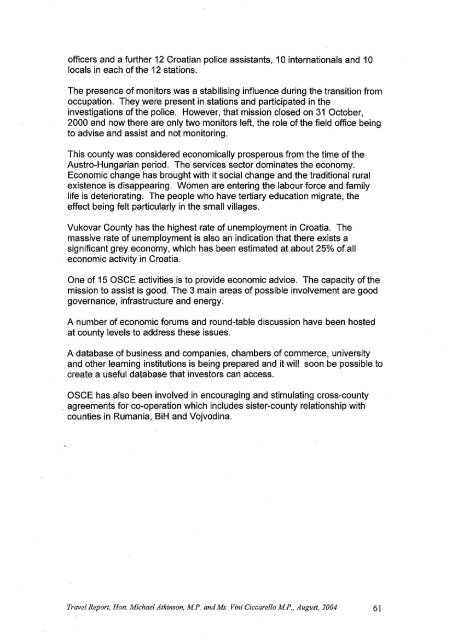 TRAVEL REPORT The Hon. Michael Atkinson MP Attorney-General ...