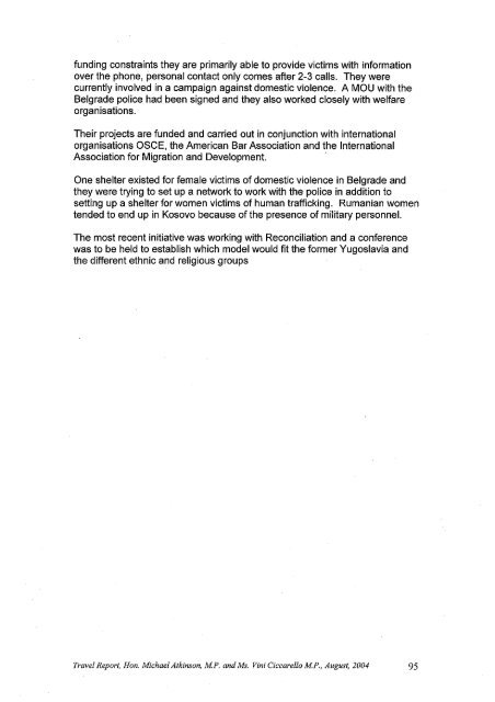 TRAVEL REPORT The Hon. Michael Atkinson MP Attorney-General ...