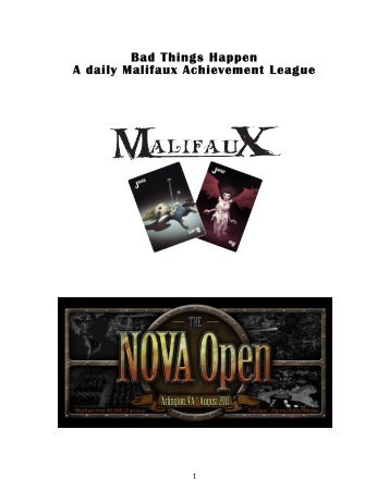 Bad Things Happen A daily Malifaux Achievement ... - NOVA Open