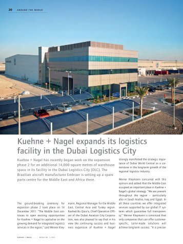 Kuehne + Nagel expands its logistics facility in the Dubai Logistics City