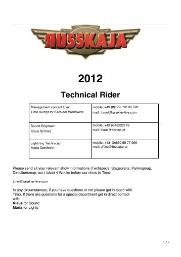 2012 Technical Rider - Russkaja