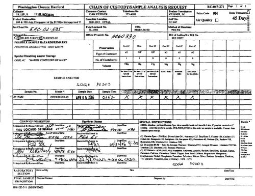 SAF-RC-047 100 & 300 Area Component of the ... - Hanford Site