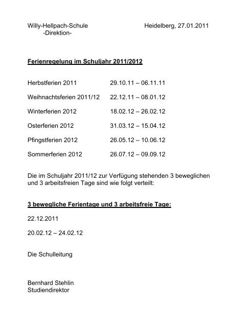 SchÃƒÂ¼lerinfomappe Gesundheitsdienst 2011 - Willy-Hellpach-Schule