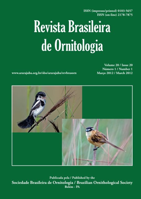 Capa 20(1) - fechada.indd - Sociedade Brasileira de Ornitologia