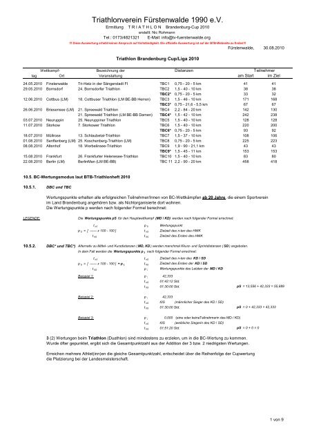 TVF-Ermittlung - Triathlonvereins Fürstenwalde 1990 e.V.