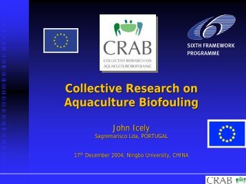 Collective Research on Aquaculture Biofouling - CRAB