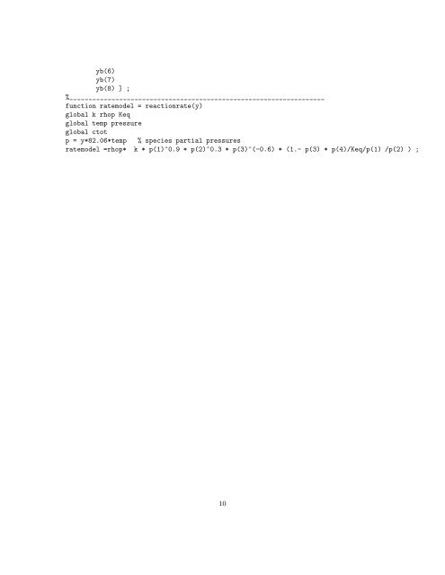 1 Matlab solution to diffusion-reaction problems