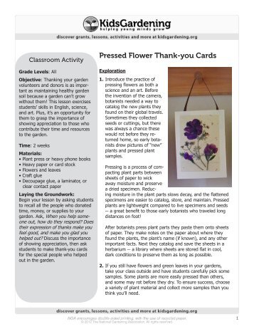 Pressed Flower Thank-you Notes - KidsGardening.com