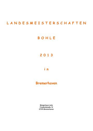 Bremer Landesverband Kegeln und Bowling - Keglerverein ...